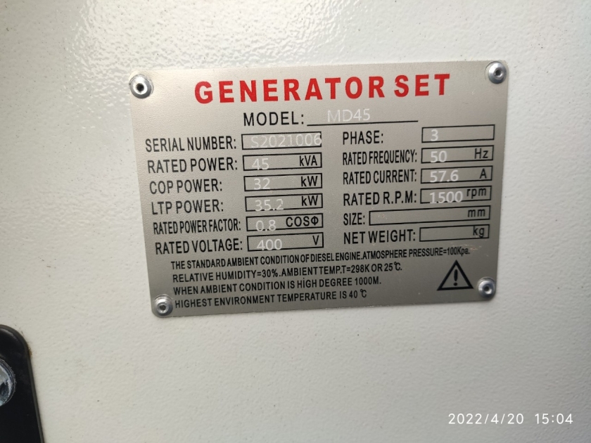 Máy phát điện Diesel Midukama MD45 vỏ cách âm  