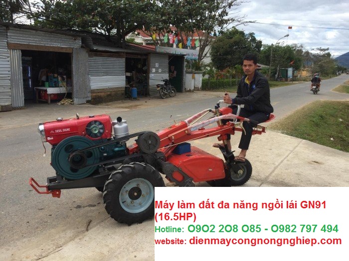 Máy cày xới đất đa năng ngồi lái GN91 lắp động cơ D15
